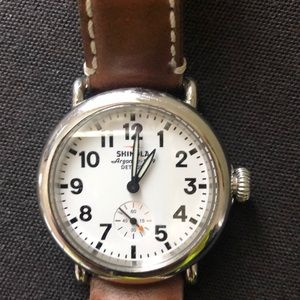 Womens Runwell Shinola Watch w/ Camel Leather Band